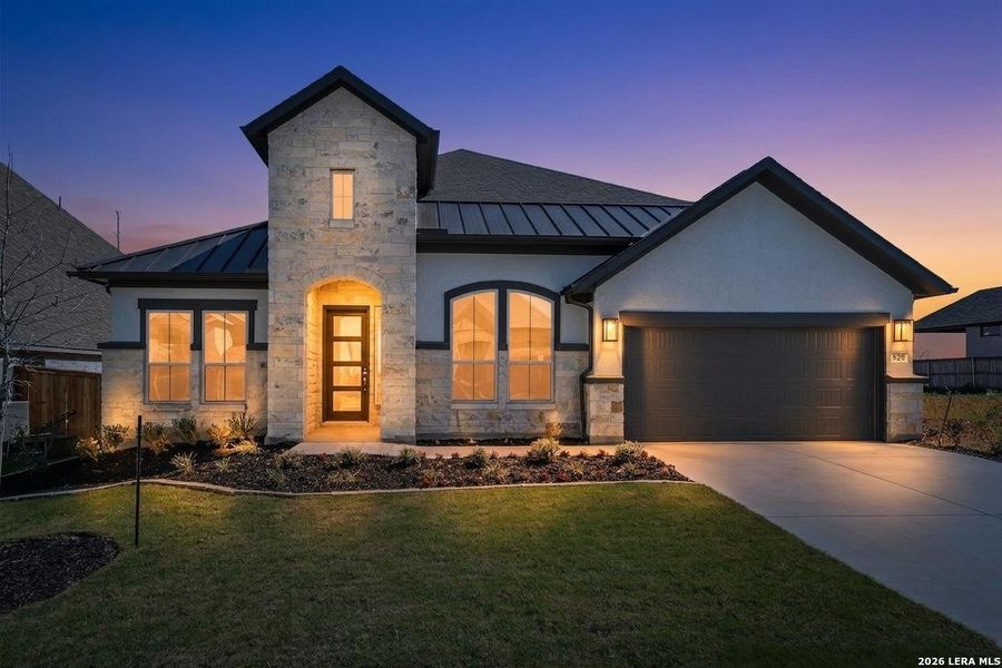 Front exterior of a new home in Mayfair, New Braunfels, TX, highlighting curb appeal (Image 26).