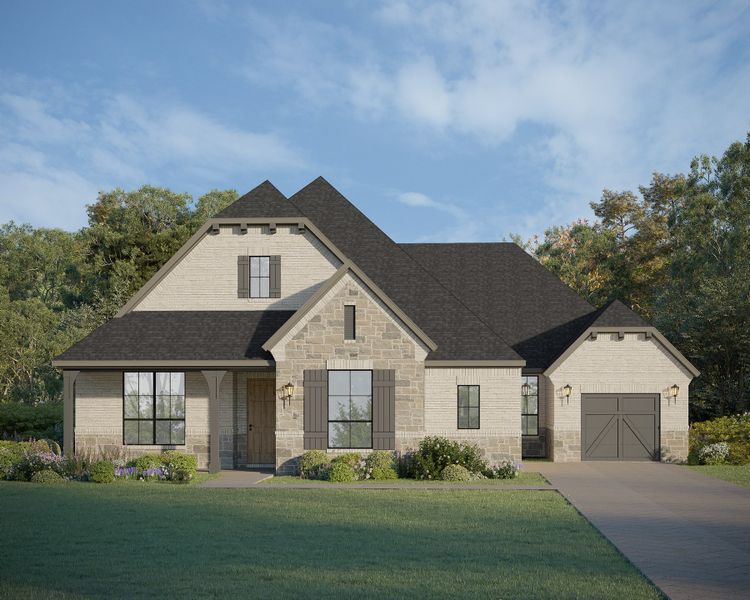 Plan 851 Elevation B w/ Stone