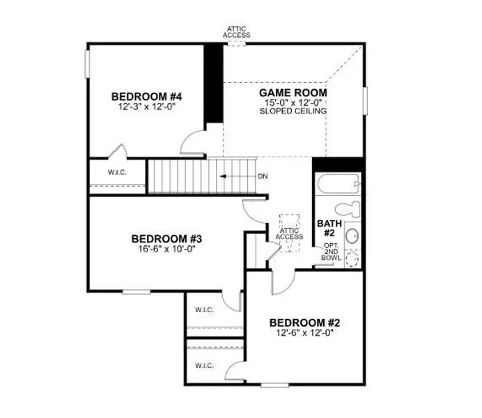 2D floor plan layout of this home in Pinewood at Grand Texas, New Caney, TX (Image 5).