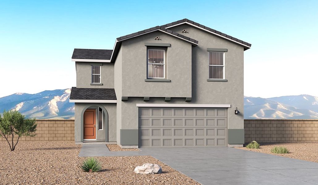 Representative exterior photo of a completed home built from the Gila - C30G by D.R. Horton in Hanson Ridge, Vail, AZ (Image 22).