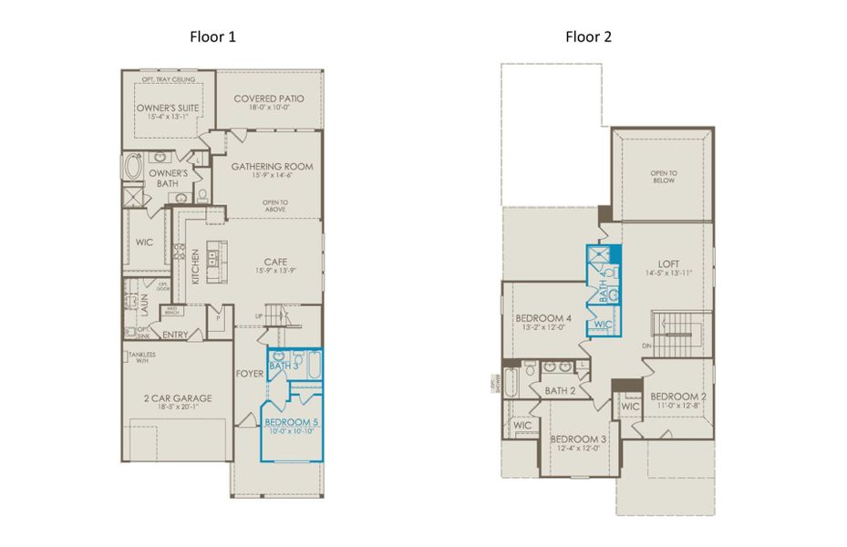 2D floor plan layout of this home in Ribbonwood, Aubrey, TX (Image 4). 2D floor plan layout of this home in Ribbonwood, Aubrey, TX (Image 4).