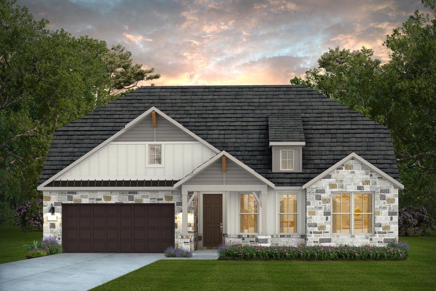 Representative exterior photo of a completed home built from the Cuney by Pulte Homes in Davis Ranch, San Antonio, TX (Image 23). Representative exterior photo of a completed home built from the Cuney by Pulte Homes in Davis Ranch, San Antonio, TX (Image 23).