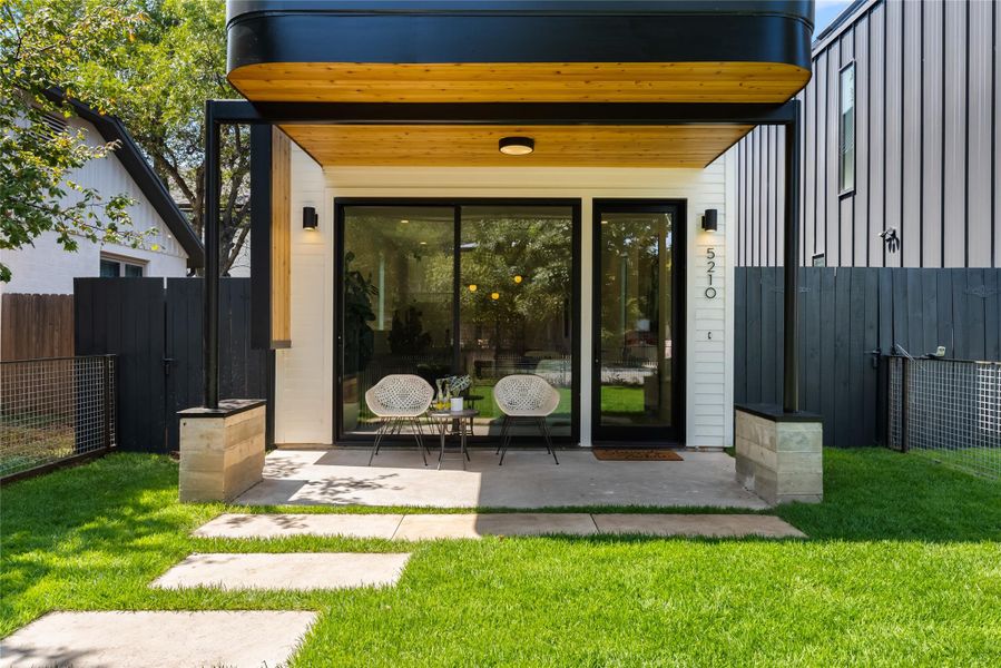 Exterior details and patio area of a home in , Austin (Image 4). Exterior details and patio area of a home in , Austin (Image 4).