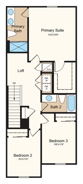 2D floor plan layout of this home in Firethorn, Parrish, FL (Image 3).