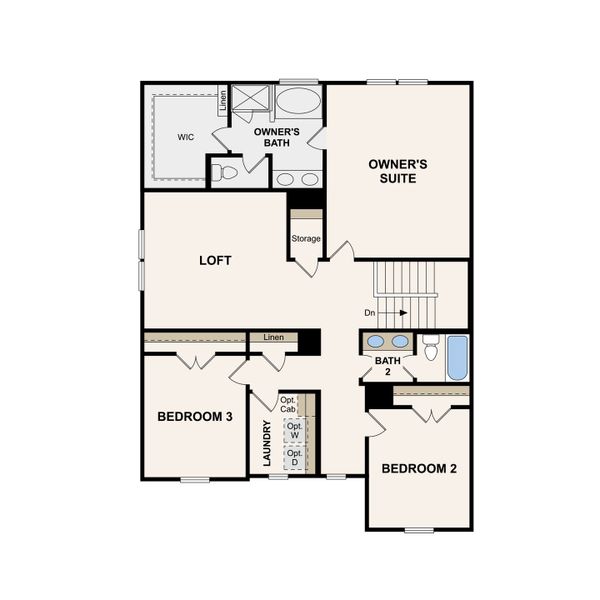 2D floor plan layout of this home in Canebrake at Hickory Hills, Old Hickory, TN (Image 5).