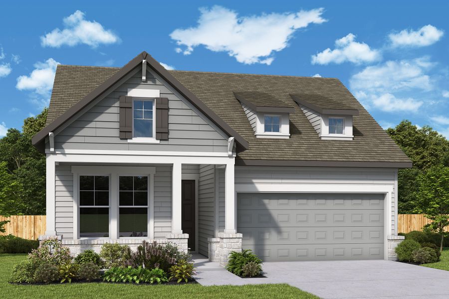 Representative exterior photo of a completed home built from the The Crystal Beach by David Weekley Homes in The Colony 50', Bastrop, TX (Image 16).