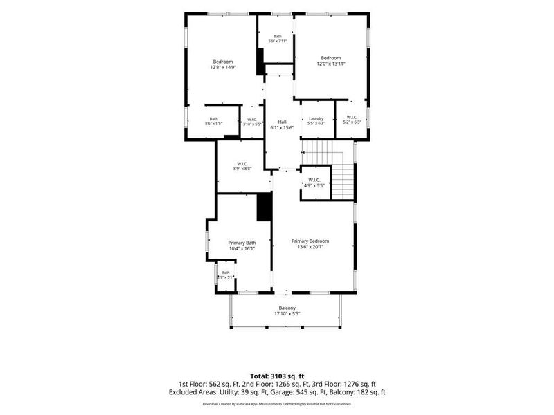 2D floor plan layout of this home in Parkside Roswell, Roswell, GA (Image 6).