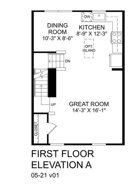 2D floor plan layout for the Juniper by Ryan Homes in Edenbrook, Charlotte, NC (Image 2).