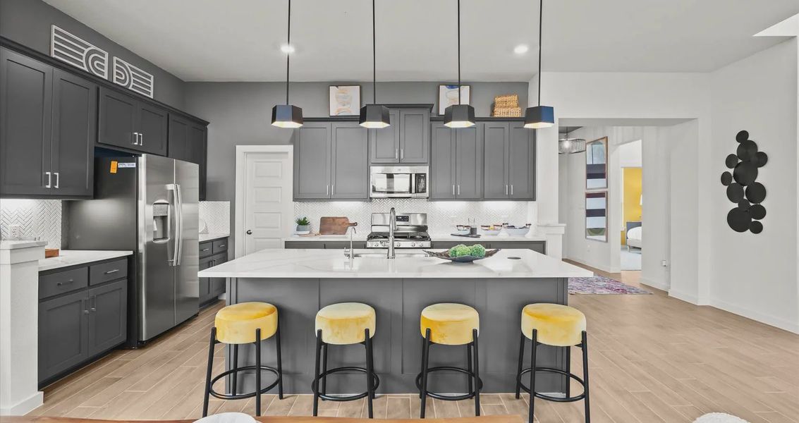 Representative furnished interior of a home built from the Davis by Chesmar Homes in Stream Waters, Buda (Image 11).