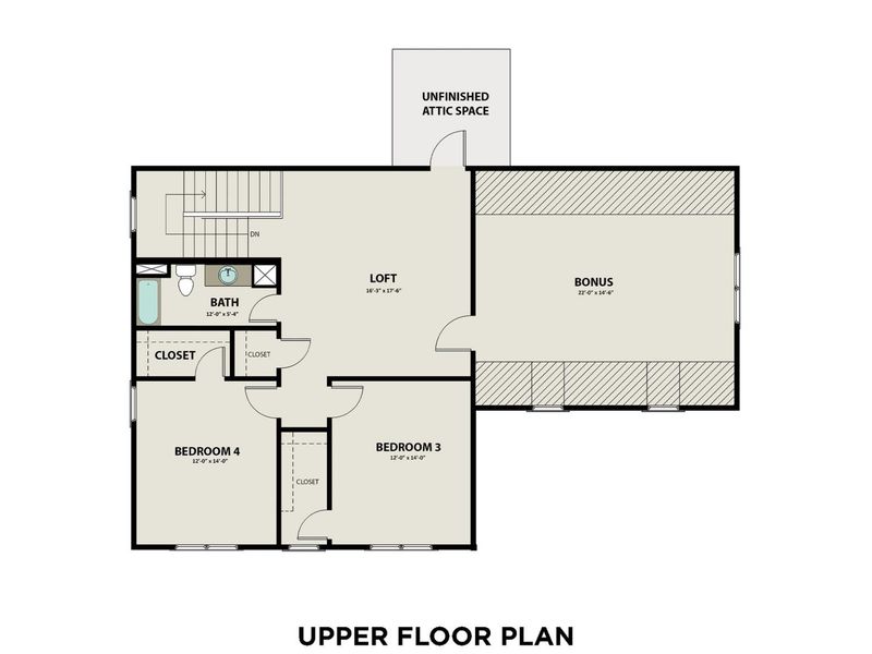 2D floor plan layout for the The Hathaway by Davidson Homes LLC in Shelton Square, Murfreesboro, TN (Image 6).