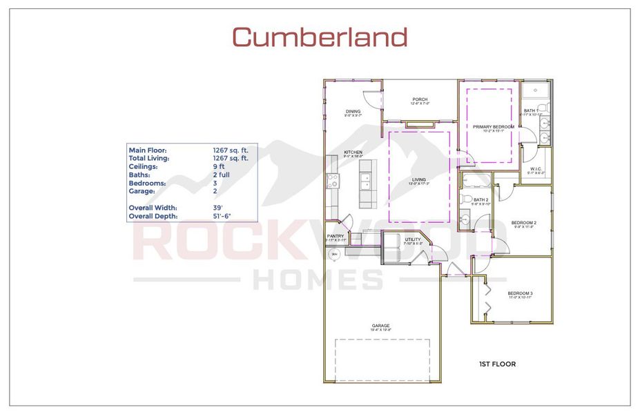 2D floor plan layout of this home in New Hope Estates, Clarksville, TN (Image 5).