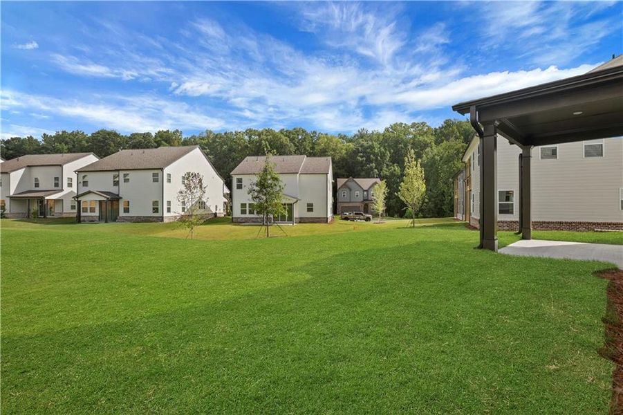 Exterior details and patio area of a home in The Paddocks at Doc Hughes, Buford (Image 4).