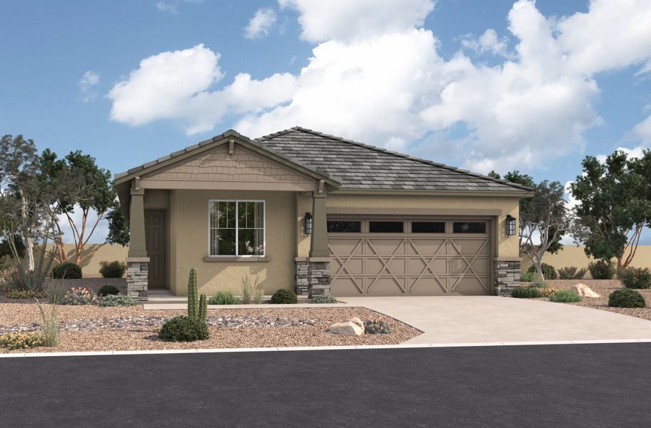 Representative exterior photo of a completed home built from the Pinehurst by Beazer Homes in Highpointe at Northpointe, Peoria, AZ (Image 33).