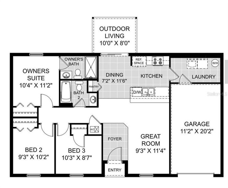 2D floor plan layout of this home in , Port Charlotte, FL (Image 3).