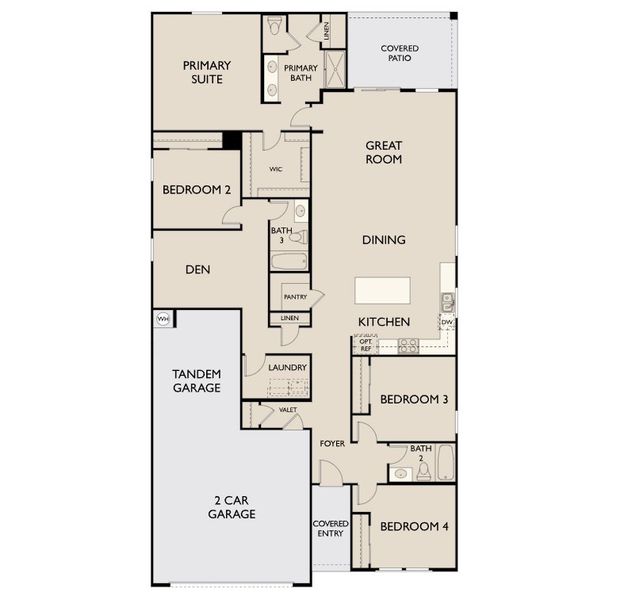 2D floor plan layout for the Lilac by Ashton Woods in Visara, Surprise, AZ (Image 4). 2D floor plan layout for the Lilac by Ashton Woods in Visara, Surprise, AZ (Image 4).