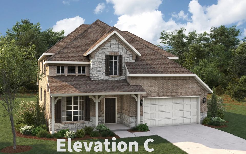 Representative exterior photo of a completed home built from the Ashbury by Stonehollow Homes in Meadow Vista, Anna, TX (Image 17). Representative exterior photo of a completed home built from the Ashbury by Stonehollow Homes in Meadow Vista, Anna, TX (Image 17).