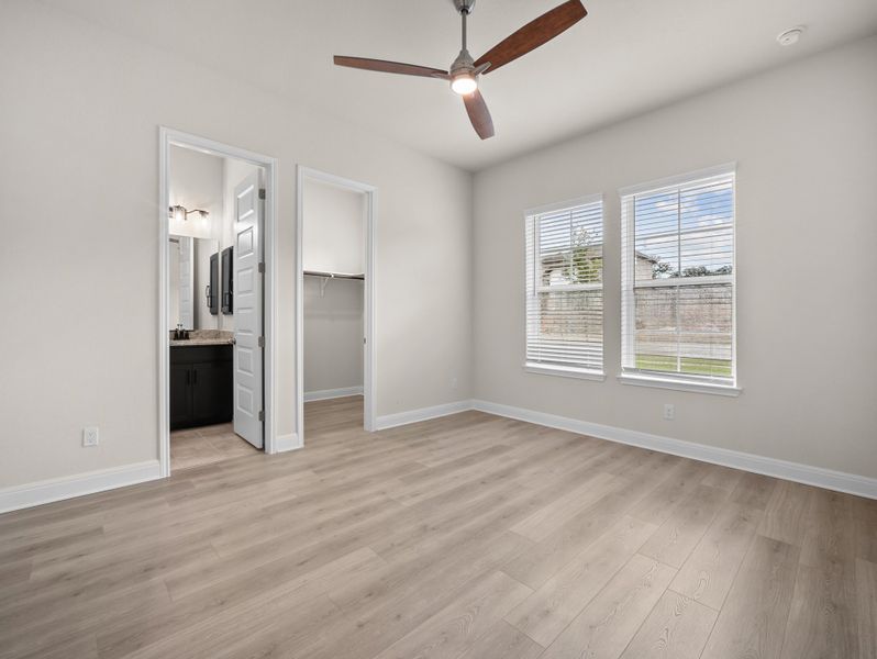 Representative unfurnished interior of a home built from the Valencia by Beazer Homes in Cibolo Crossing, Universal City (Image 9). Representative unfurnished interior of a home built from the Valencia by Beazer Homes in Cibolo Crossing, Universal City (Image 9).