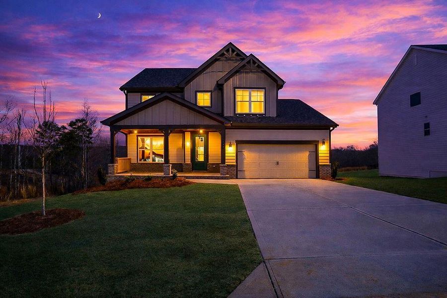 Front exterior of a new home in , Homer, GA, highlighting curb appeal (Image 2). Front exterior of a new home in , Homer, GA, highlighting curb appeal (Image 2).