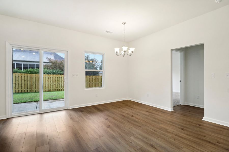 Representative unfurnished interior of a home built from the Talbot II by Great Southern Homes in Southbridge, Sumter (Image 12).