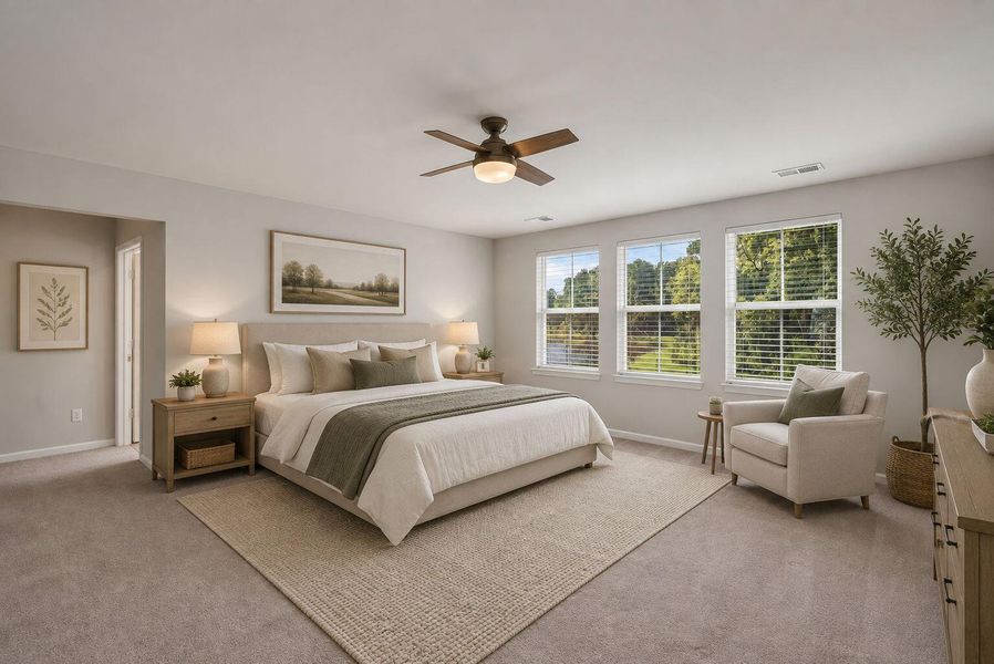 Furnished interior view inside a new home in Sweetgrass at Summers Corner, Summerville (Image 37).