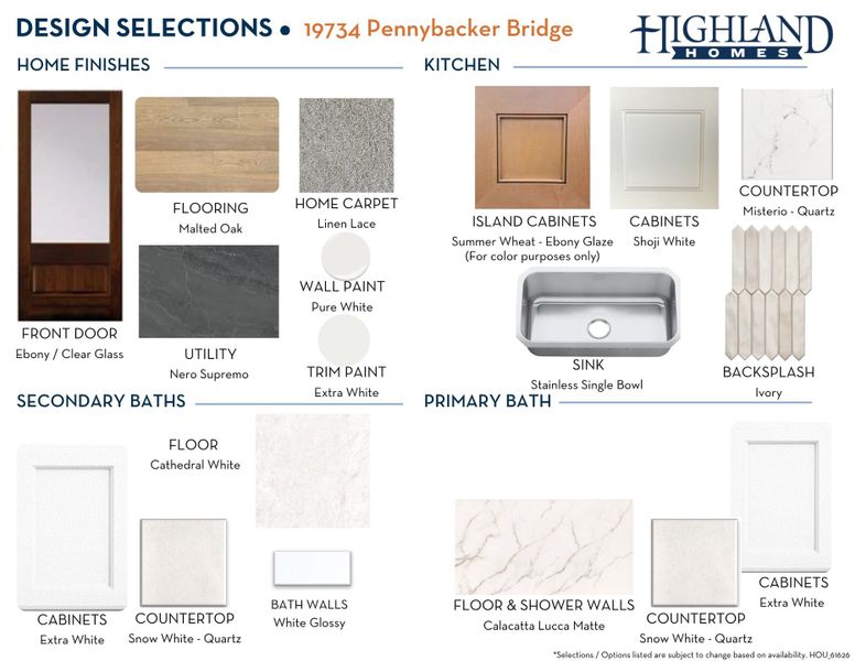 Sample of building materials used in homes in Bridgeland Central, Cypress (Image 35). Sample of building materials used in homes in Bridgeland Central, Cypress (Image 35).