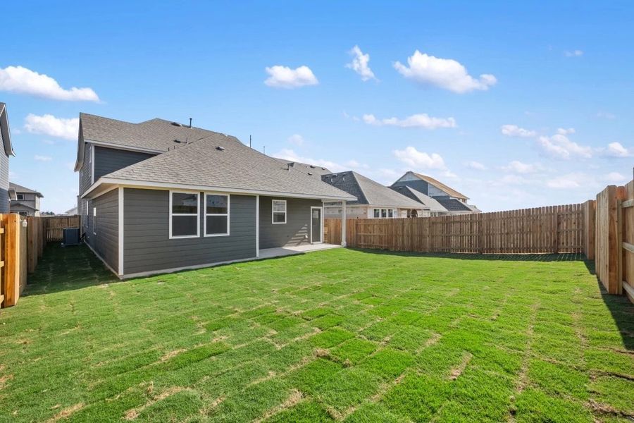 Exterior details and patio area of a home in Patterson Ranch, Georgetown (Image 30).