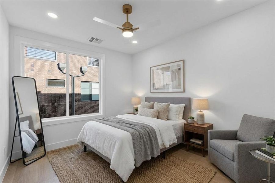 Bedroom virtually staged