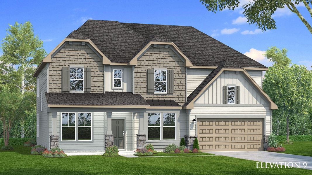 Representative exterior photo of a completed home built from the Stonefield by DRB Homes in Northcroft, Loganville, GA (Image 21).