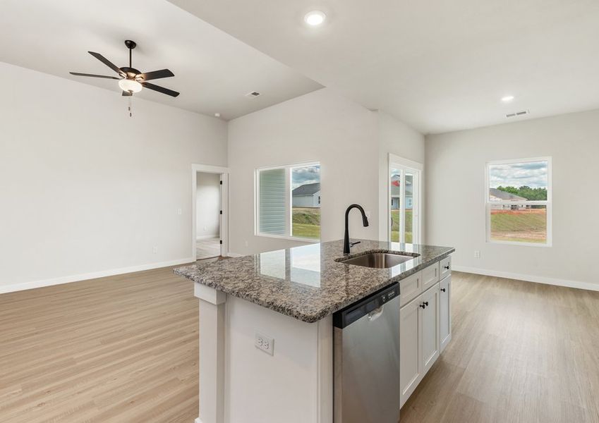 The kitchen has granite countertops