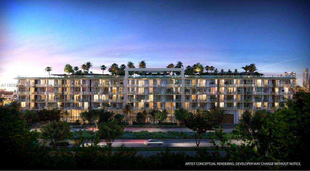 Front exterior of a new home in 2200 Brickell, Miami, FL, highlighting curb appeal (Image 13).