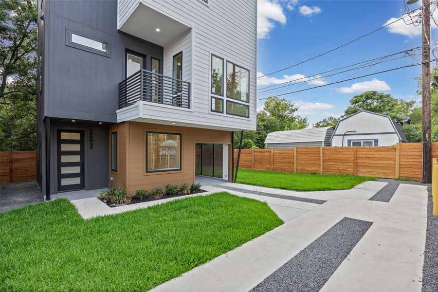 Exterior details and patio area of a home in , Austin (Image 19). Exterior details and patio area of a home in , Austin (Image 19).