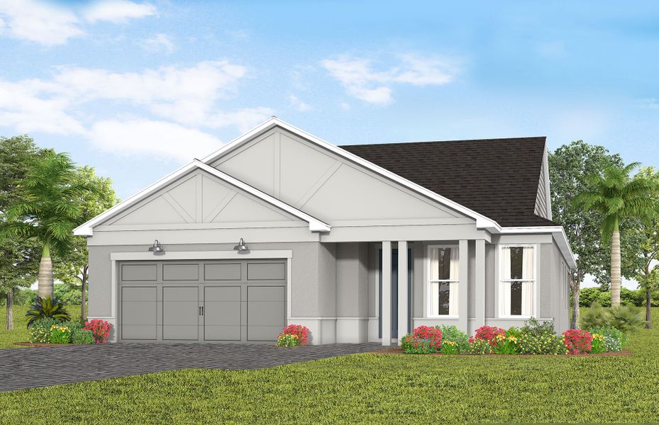 Representative exterior photo of a completed home built from the Mainstay by Del Webb in Del Webb Lakehaven, Clermont, FL (Image 11).