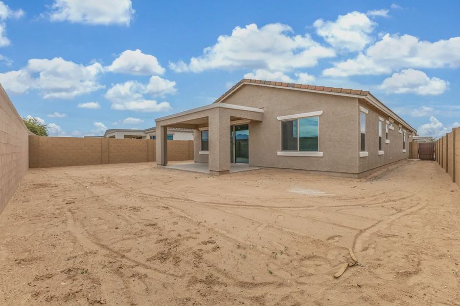 Exterior details and patio area of a home in Avanti at Granite Vista, Waddell (Image 24).