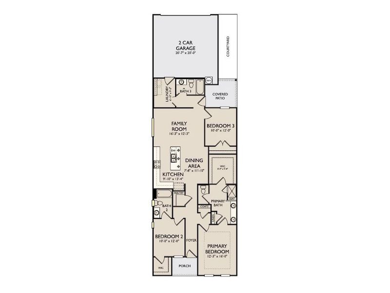 2D floor plan layout of this home in Stewart's Glen | 55+ Community, Smyrna, TN (Image 4).