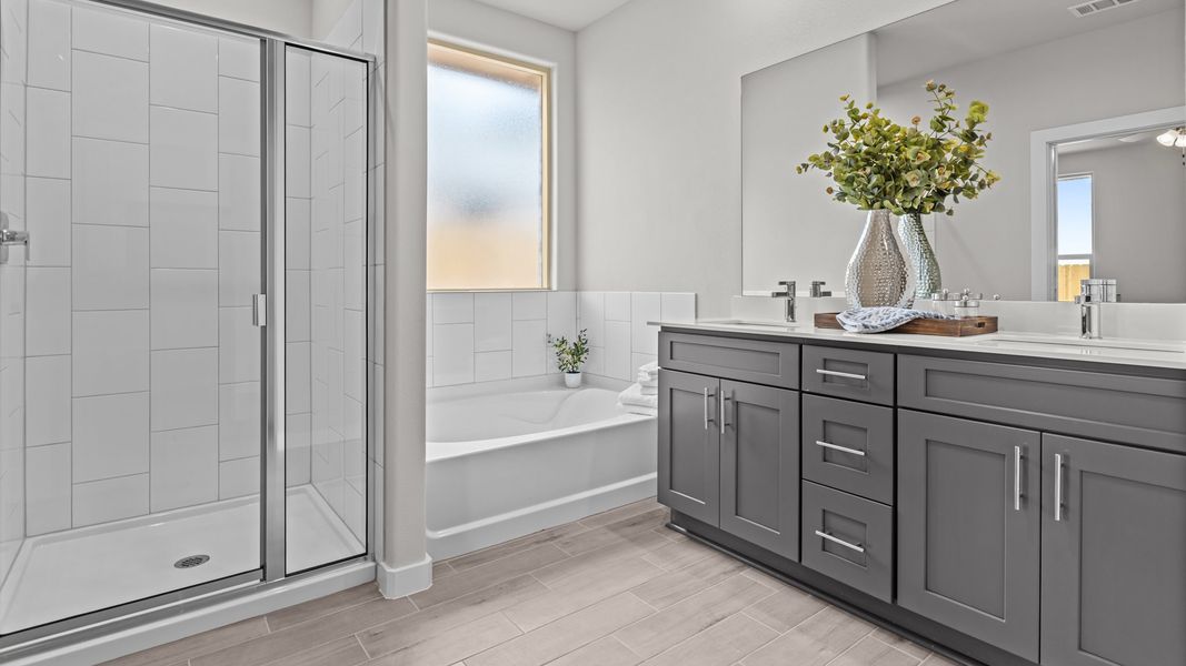 Representative furnished interior of a home built from the THE HOBBS by D.R. Horton in Northwest Passage, Midland (Image 8). Representative furnished interior of a home built from the THE HOBBS by D.R. Horton in Northwest Passage, Midland (Image 8).