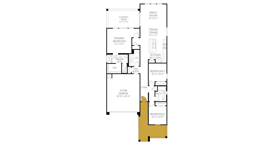 2D floor plan layout of this home in North Copper Canyon, Surprise, AZ (Image 4).