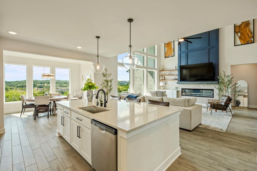 Furnished interior view inside a new home in Sweetwater - 60', Austin (Image 22). Furnished interior view inside a new home in Sweetwater - 60', Austin (Image 22).