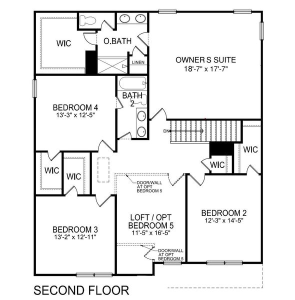 2D floor plan layout of this home in Spring Ridge, Anderson, SC (Image 4).