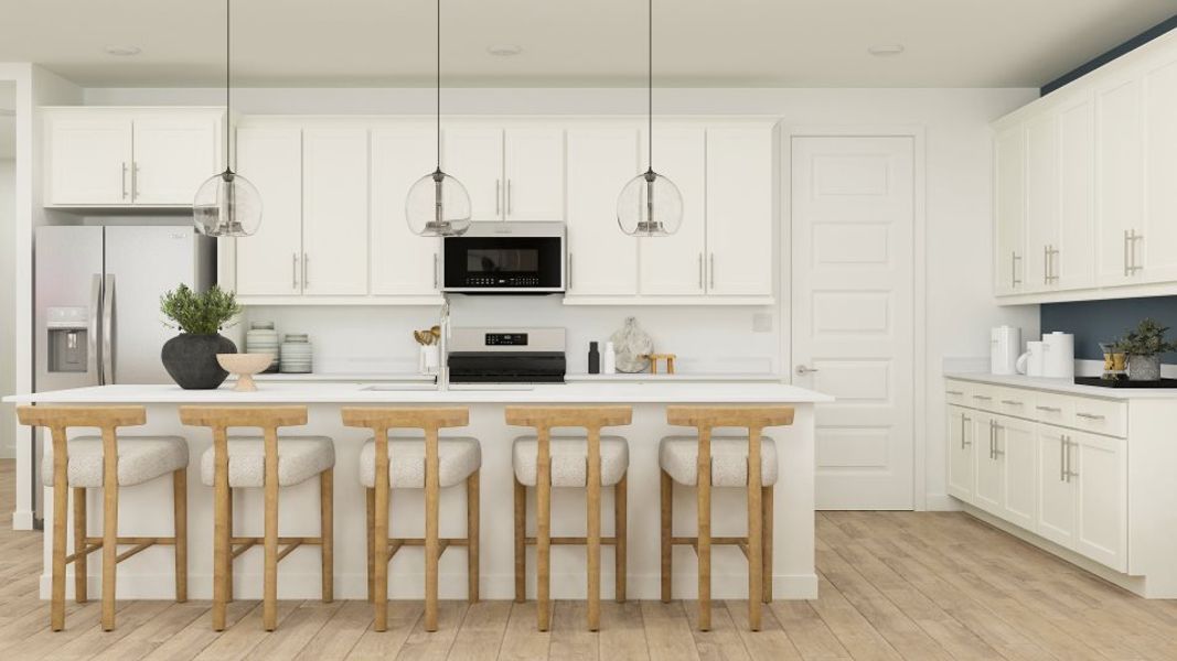 Kitchen with center island seating