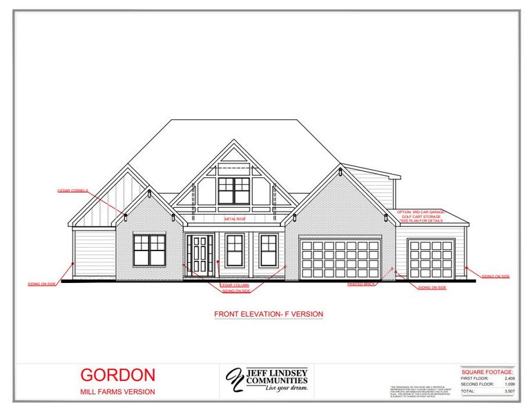 Representative rendering of the exterior for the Gordon F by Jeff Lindsey Communities (Image 1).