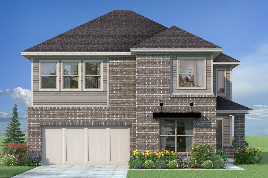 Representative exterior photo of a completed home built from the St. Lucia by Mattamy Homes in Bayside, Rowlett, TX (Image 4). Representative exterior photo of a completed home built from the St. Lucia by Mattamy Homes in Bayside, Rowlett, TX (Image 4).