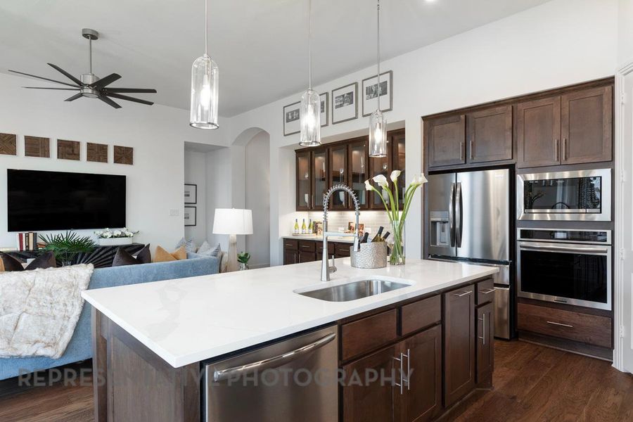 Furnished interior view inside a new home in 6 Creeks at Waterridge, Kyle (Image 7).
