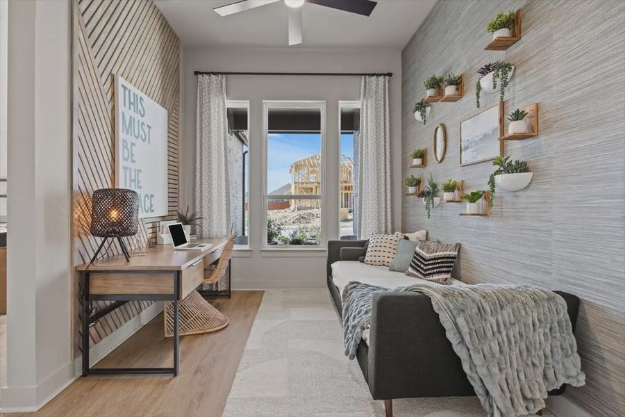 Representative furnished interior of a home built from the Malani by Chesmar Homes in Lakes of Cane Island, Katy (Image 17).