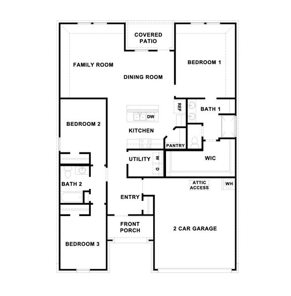 2D floor plan layout of this home in Carillon, Manor, TX (Image 3).