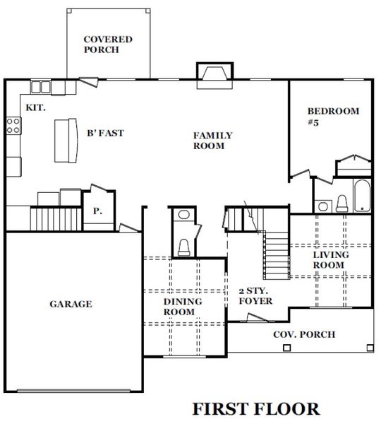 2D floor plan layout for the Alexander by JR Homes in The Registry, McDonough, GA (Image 4).