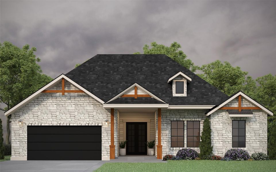 Front exterior of a new home in , Burnet, TX, highlighting curb appeal (Image 1). Front exterior of a new home in , Burnet, TX, highlighting curb appeal (Image 1).