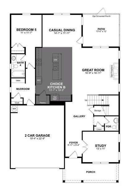 2D floor plan layout of this home in Friendship Village, Apex, NC (Image 2). 2D floor plan layout of this home in Friendship Village, Apex, NC (Image 2).