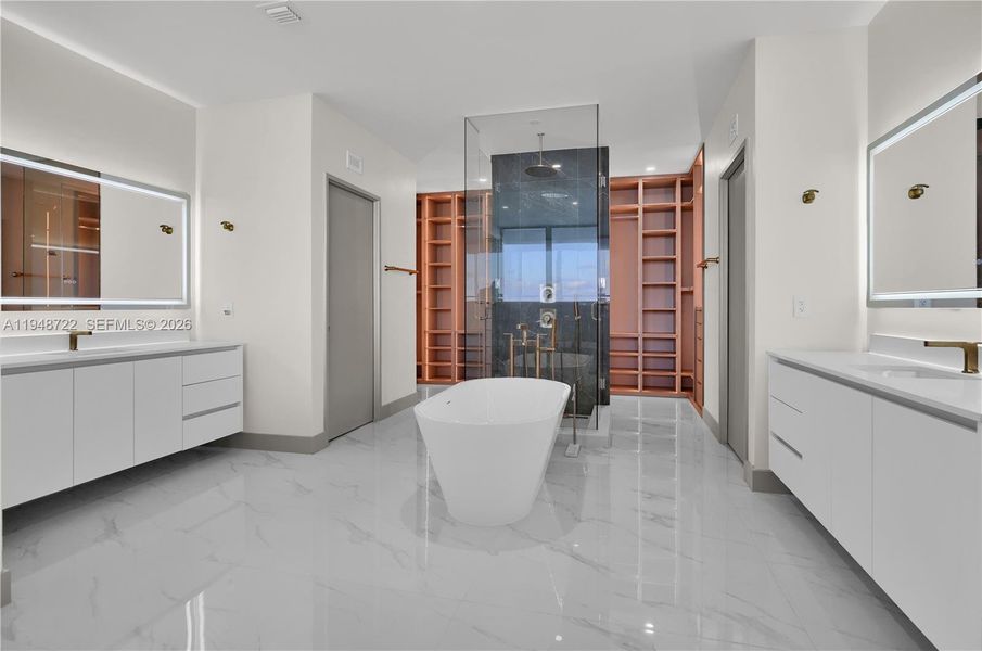 Furnished interior view inside a new home in , Miami (Image 27).