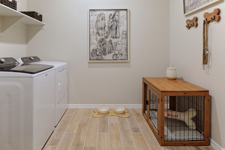 Laundry Room. Finishes and options may vary by community