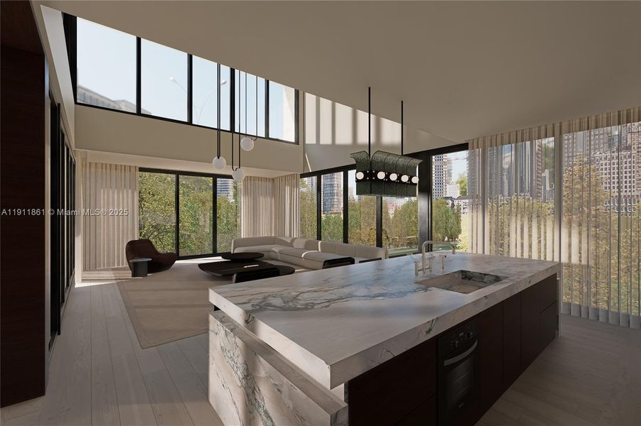 Furnished interior view inside a new home in , Miami Beach (Image 18).